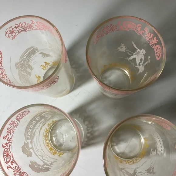 Vintage Pink and Gold Decorative Glass Set - Picture 5 of 6